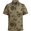 image:imageAlex Vando Mens Linen Blend Print Shirt Camp Collar Short Sleeve Beach Button Down Shirts MenKhaki W Brown Flower