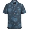 image:imageAlex Vando Mens Linen Blend Print Shirt Camp Collar Short Sleeve Beach Button Down Shirts MenNavy Flower