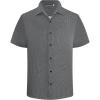 image:imageAlex Vando Mens Print Button Down Shirts Short Sleeve Business Casual Dress ShirtBlack Diamond