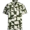 image:imageAlex Vando Mens Seersucker Print Button Down Short Sleeve Summer Beach ShirtsArmy Geometry