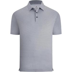 image:imageAlex Vando Mens Check Print Golf Shirt Cooling Stretch Short Sleeve Shirt for Golf Work amp CasualNavy Grey Check
