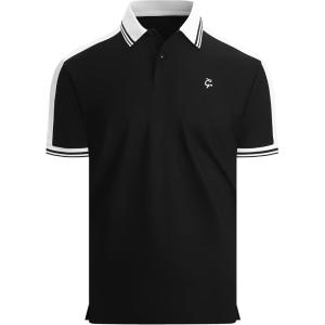 image:imageAlex Vando Mens Golf Polo Shirt Short Sleeve  Performance Stretch Nylon Pique Polo Shirts for Golf Sports amp Casual WearBlack