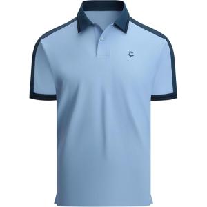 image:imageAlex Vando Mens Golf Polo Shirt Short Sleeve  Performance Stretch Nylon Pique Polo Shirts for Golf Sports amp Casual WearBlue