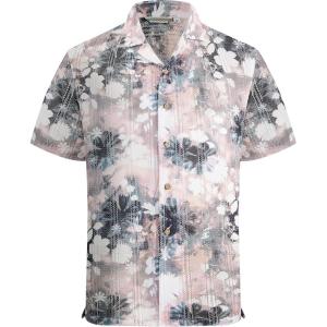 image:imageAlex Vando Mens Lace Shirt Short Sleeve SeeThrough Pattern Summer Beach Button Down ShirtPink Black Flower