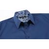 image:imageAlex Vando Mens Cotton Stretch Dress Shirt Regular Fit Fashion Paisley Contrast Button Down ShirtsNavy