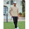 image:imageAlex Vando Mens Golf Shirts Moisture Wicking QuickDry Short Sleeve Performance Dry Fit Active Men Polo ShirtsKhaki