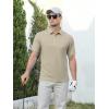 image:imageAlex Vando Mens Golf Shirts Moisture Wicking QuickDry Short Sleeve Performance Dry Fit Active Men Polo ShirtsKhaki