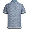 image:imageAlex Vando Mens Linen Blend Short Sleeve Shirt Vintage Printed Beach Button Down Resort Vacation Casual ShirtsBlue Diamond