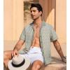 image:imageAlex Vando Mens Linen Blend Short Sleeve Shirt Vintage Printed Beach Button Down Resort Vacation Casual ShirtsKhaki Net