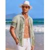 image:imageAlex Vando Mens Linen Blend Short Sleeve Shirt Vintage Printed Beach Button Down Resort Vacation Casual ShirtsKhaki Paisley