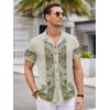 image:imageAlex Vando Mens Linen Blend Short Sleeve Shirt Vintage Printed Beach Button Down Resort Vacation Casual ShirtsKhaki Paisley