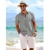 image:imageAlex Vando Mens Linen Short Sleeve Casual Button Down Shirt for Men Beach Wedding ShirtsBlack
