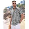 image:imageAlex Vando Mens Linen Short Sleeve Casual Button Down Shirt for Men Beach Wedding ShirtsBlack