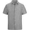 image:imageAlex Vando Mens Linen Short Sleeve Casual Button Down Shirt for Men Beach Wedding ShirtsBlack