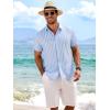 image:imageAlex Vando Mens Linen Short Sleeve Casual Button Down Shirt for Men Beach Wedding ShirtsBlue