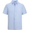 image:imageAlex Vando Mens Linen Short Sleeve Casual Button Down Shirt for Men Beach Wedding ShirtsBlue
