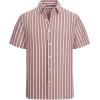 image:imageAlex Vando Mens Linen Short Sleeve Casual Button Down Shirt for Men Beach Wedding ShirtsBurgundy