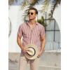 image:imageAlex Vando Mens Linen Short Sleeve Casual Button Down Shirt for Men Beach Wedding ShirtsBurgundy