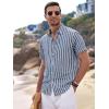 image:imageAlex Vando Mens Linen Short Sleeve Casual Button Down Shirt for Men Beach Wedding ShirtsDarkblue
