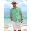 image:imageAlex Vando Mens Linen Short Sleeve Casual Button Down Shirt for Men Beach Wedding ShirtsGreen