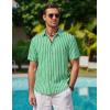 image:imageAlex Vando Mens Linen Short Sleeve Casual Button Down Shirt for Men Beach Wedding ShirtsGreen