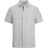 image:imageAlex Vando Mens Linen Short Sleeve Casual Button Down Shirt for Men Beach Wedding ShirtsGrey