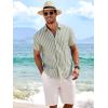 image:imageAlex Vando Mens Linen Short Sleeve Casual Button Down Shirt for Men Beach Wedding ShirtsLtgreen
