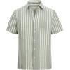 image:imageAlex Vando Mens Linen Short Sleeve Casual Button Down Shirt for Men Beach Wedding ShirtsLtgreen
