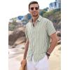 image:imageAlex Vando Mens Linen Short Sleeve Casual Button Down Shirt for Men Beach Wedding ShirtsLtgreen