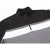 image:imageAlex Vando Mens Long Sleeve Zipper Golf Shirts Color Block Texture Polo Shirt for MenBlack 171