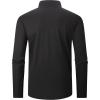 image:imageAlex Vando Mens Long Sleeve Zipper Golf Shirts Color Block Texture Polo Shirt for MenBlack 171