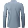 image:imageAlex Vando Mens Long Sleeve Zipper Golf Shirts Color Block Texture Polo Shirt for MenDusty Blue 171