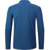 image:imageAlex Vando Mens Long Sleeve Zipper Golf Shirts Color Block Texture Polo Shirt for MenNavy 171