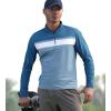 image:imageAlex Vando Mens Long Sleeve Zipper Golf Shirts Color Block Texture Polo Shirt for MenNavy 171