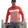 image:imageAlex Vando Mens Long Sleeve Zipper Golf Shirts Color Block Texture Polo Shirt for MenRed 171