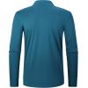 image:imageAlex Vando Mens Long Sleeve Zipper Golf Shirts Color Block Texture Polo Shirt for MenTeal 171