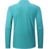 image:imageAlex Vando Mens Long Sleeve Zipper Golf Shirts Color Block Texture Polo Shirt for MenTurquoise 171