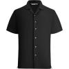 image:imageAlex Vando Mens Waffle Knit 2Piece Set Short Sleeve Camp Collar Shirt amp Drawstring Shorts Casual Summer OutfitBlack