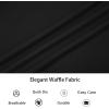 image:imageAlex Vando Mens Waffle Knit 2Piece Set Short Sleeve Camp Collar Shirt amp Drawstring Shorts Casual Summer OutfitBlack