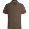 image:imageAlex Vando Mens Waffle Knit 2Piece Set Short Sleeve Camp Collar Shirt amp Drawstring Shorts Casual Summer OutfitBrown