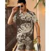 image:imageAlex Vando Mens Waffle Knit 2Piece Set Short Sleeve Camp Collar Shirt amp Drawstring Shorts Casual Summer OutfitBrown Leaf