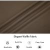 image:imageAlex Vando Mens Waffle Knit 2Piece Set Short Sleeve Camp Collar Shirt amp Drawstring Shorts Casual Summer OutfitBrown Leaf
