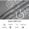 image:imageAlex Vando Mens Waffle Knit 2Piece Set Short Sleeve Camp Collar Shirt amp Drawstring Shorts Casual Summer OutfitGrey Paisley