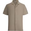 image:imageAlex Vando Mens Waffle Knit 2Piece Set Short Sleeve Camp Collar Shirt amp Drawstring Shorts Casual Summer OutfitKhaki