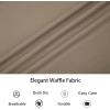 image:imageAlex Vando Mens Waffle Knit 2Piece Set Short Sleeve Camp Collar Shirt amp Drawstring Shorts Casual Summer OutfitKhaki