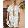 image:imageAlex Vando Mens Waffle Knit 2Piece Set Short Sleeve Camp Collar Shirt amp Drawstring Shorts Casual Summer OutfitWhite Line