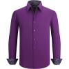 image:imageAlex Vando Mens Cotton Stretch Dress Shirt Regular Fit Fashion Paisley Contrast Button Down ShirtsPurple