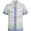 image:imageAlex Vando Mens Linen Blend Short Sleeve Shirt Vintage Printed Beach Button Down Resort Vacation Casual ShirtsBeige Mountain