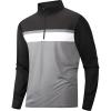 image:imageAlex Vando Mens Long Sleeve Zipper Golf Shirts Color Block Texture Polo Shirt for MenBlack 171