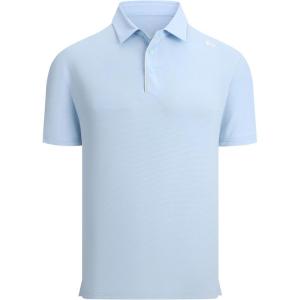 image:imageAlex Vando Mens Golf Shirts Moisture Wicking QuickDry Short Sleeve Performance Dry Fit Active Men Polo ShirtsLtblue